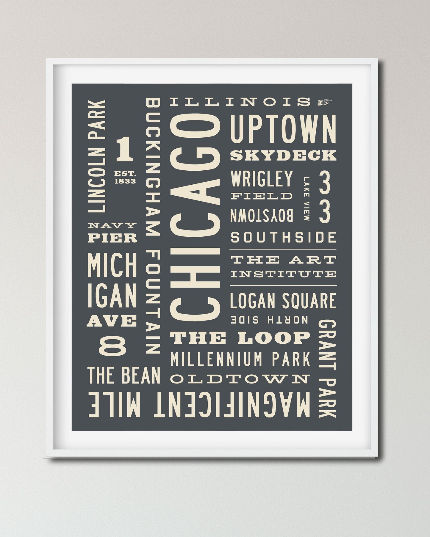 Chicago Word Art Print - Transit Design - Transit Design