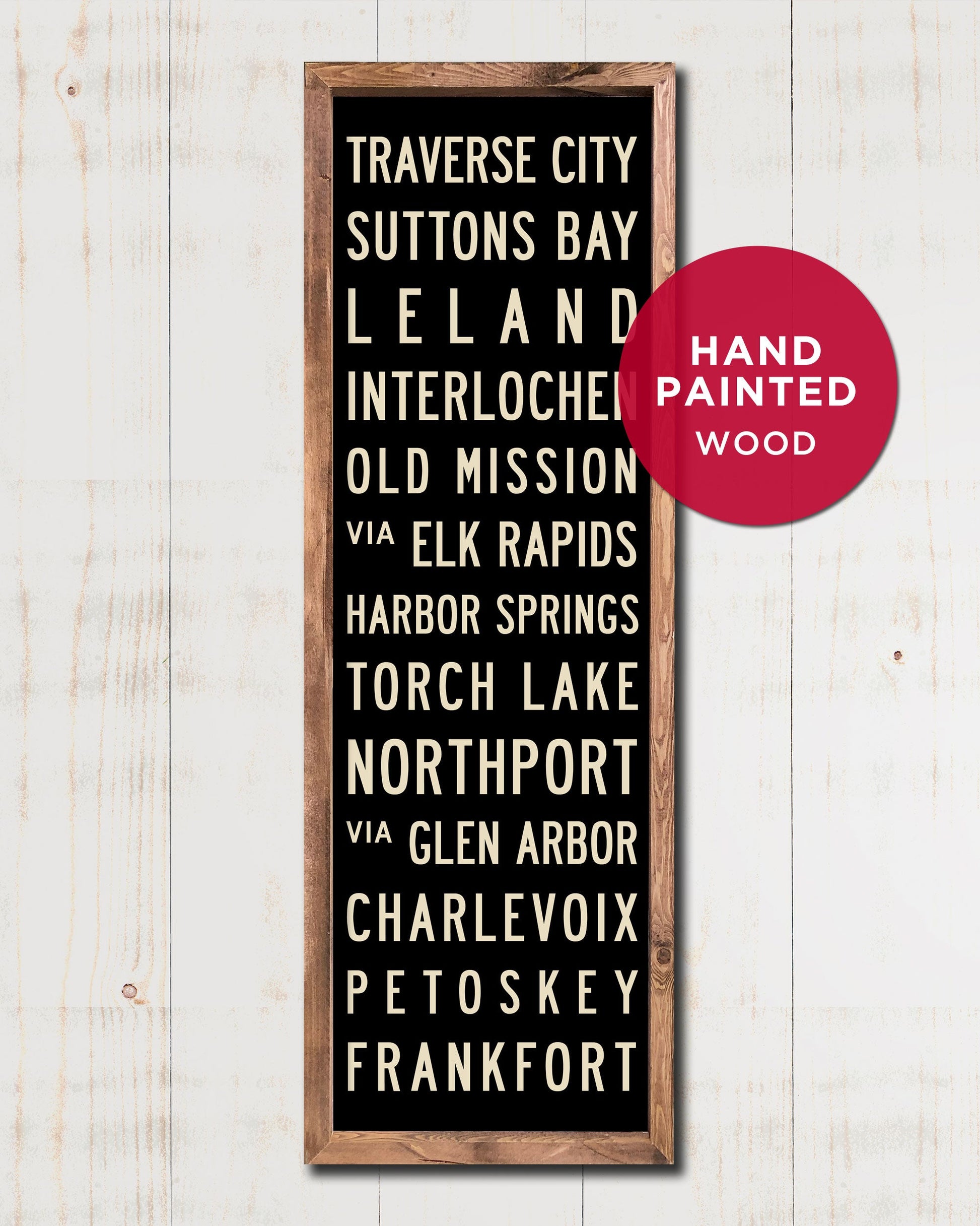 Wood Michigan Sign, Choose Any 12x36 Wood Subway Sign - Transit Design