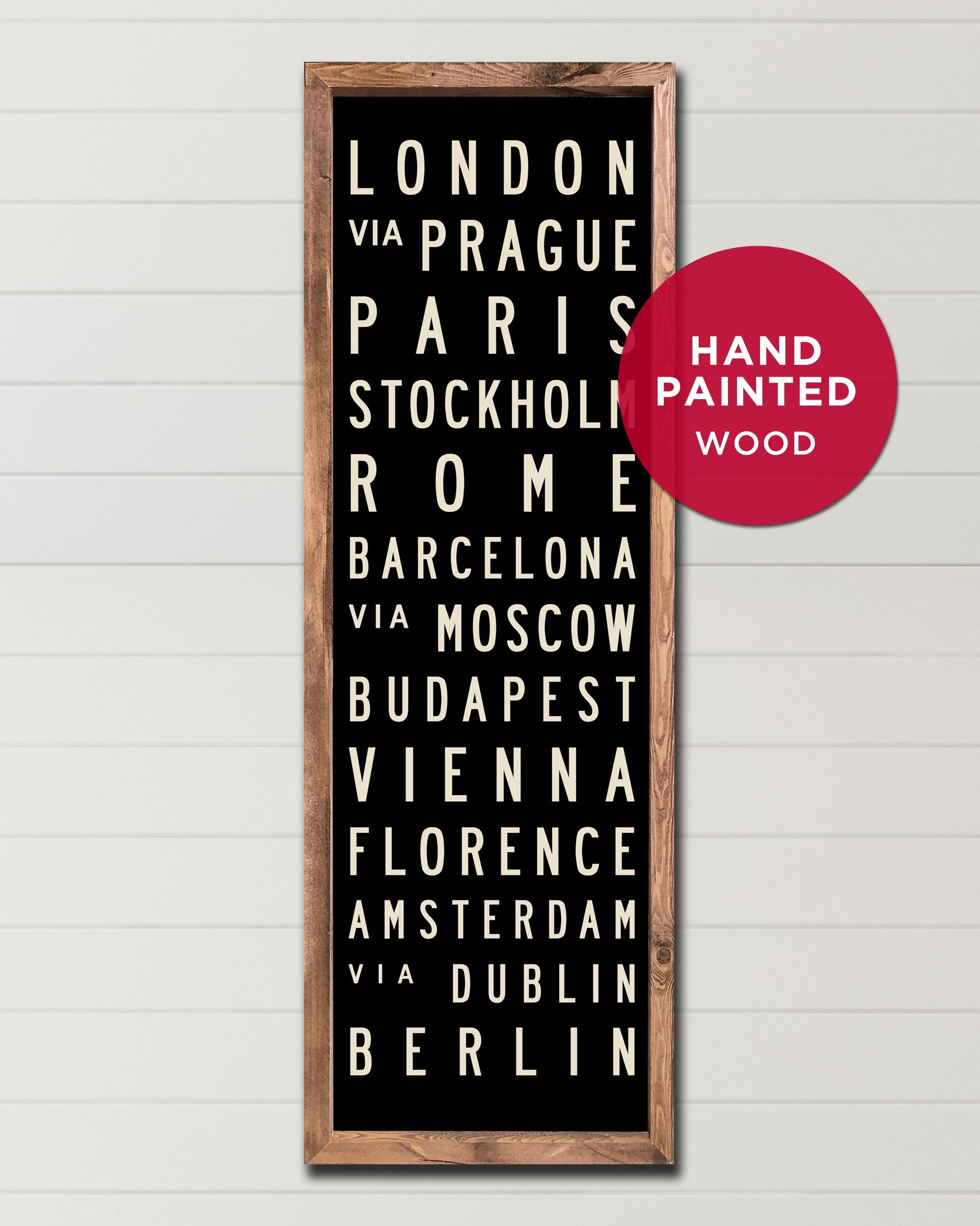 Wood London Sign, Choose Any 12x36 Wood Subway Sign - Transit Design