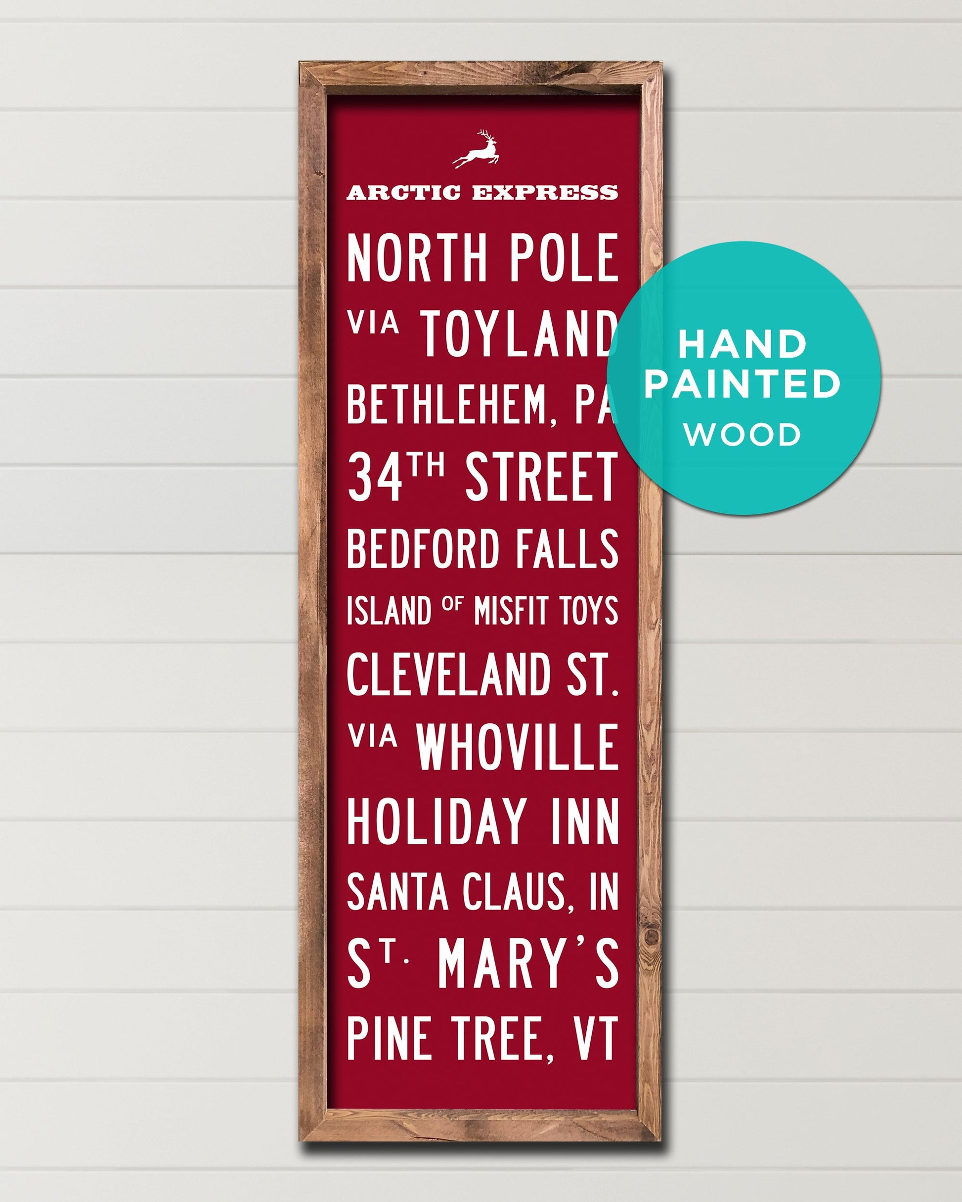 Wood Christmas Subway Sign - Transit Design