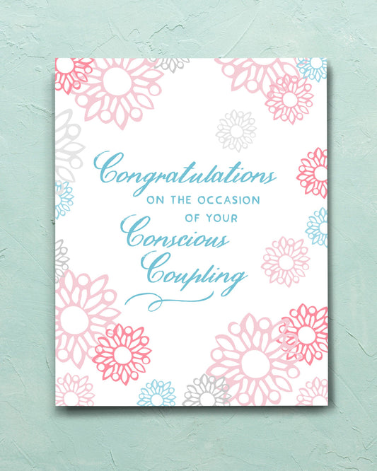 Conscious Coupling Wedding Card with handwritten script - Transit Design - Smirkantile