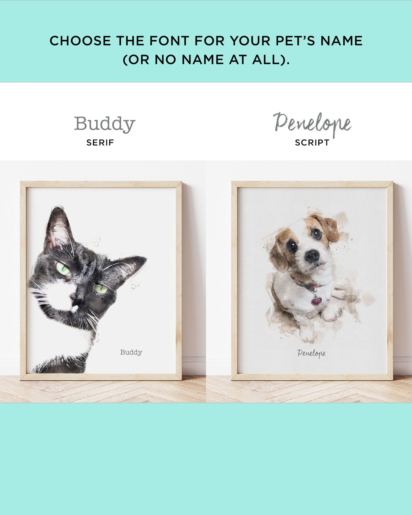 Custom Cat Portrait example with Custom Dog Portrait - Transit Design