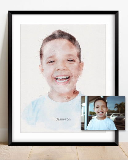 Custom Children's Portrait with photo - Transit Design