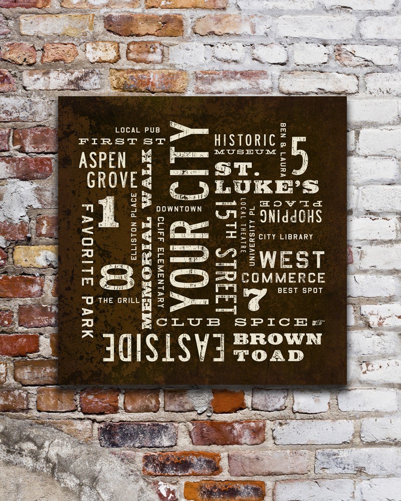 Custom City Art Sign, personalized travel art - Transit Design