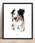 Custom Dog Portrait in watercolor style