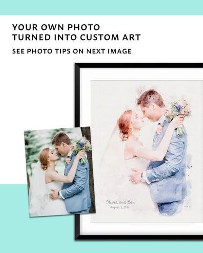 Custom Wedding Portrait using your photo - Transit Design