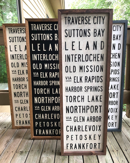 Various handmade Wooden Subway Signs from Transit Design