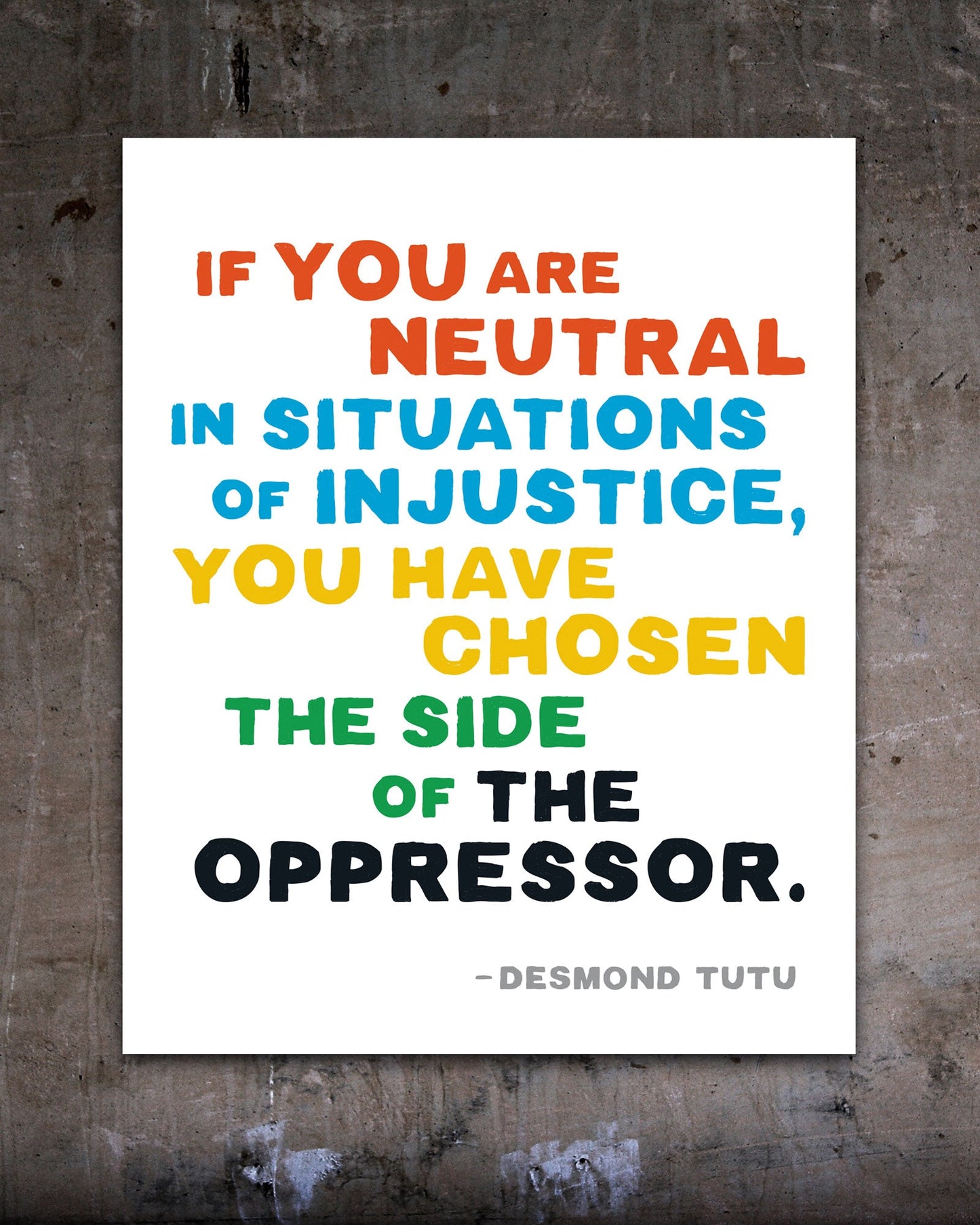 Desmond Tutu Social Justice Poster Art - Transit Design