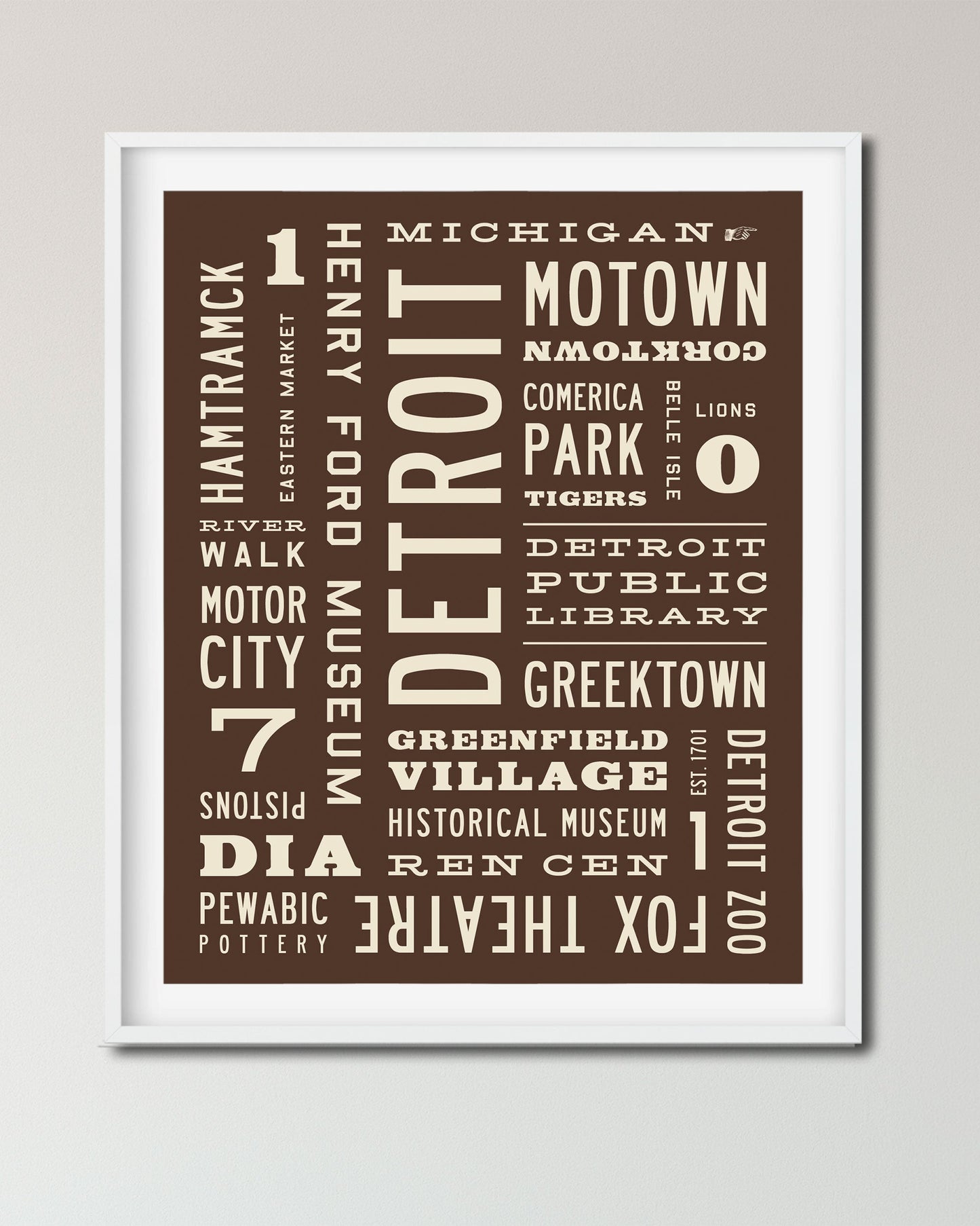 Detroit Word Art Print - Transit Design - Transit Design