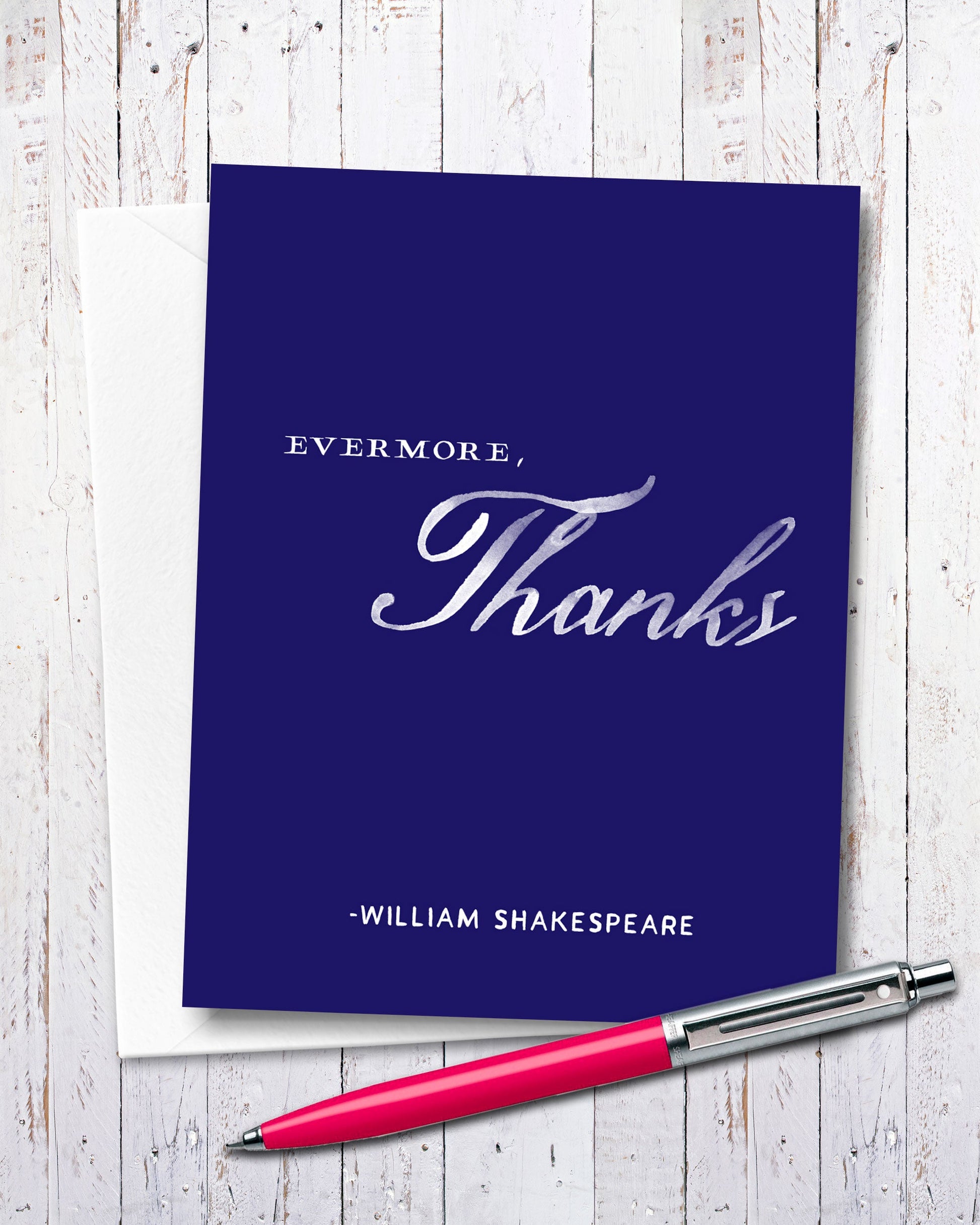 Evermore, Thanks, Shakespeare Thank You Card - Transit Design - Smirkantile