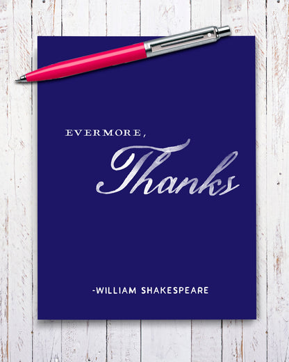 Evermore, Thanks Thank You Card. (M603) - Transit Design - Smirkantile