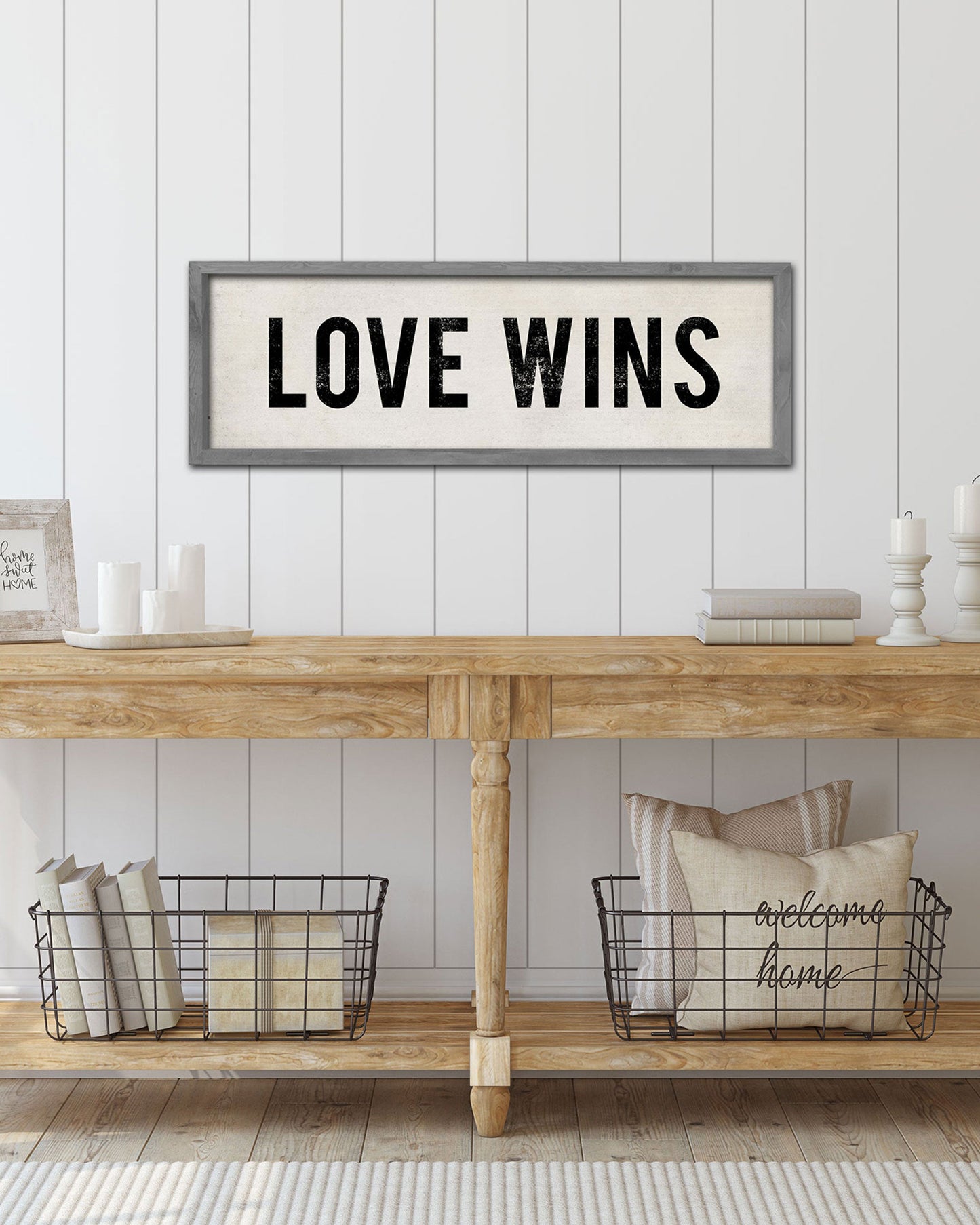 Love Wins Sign, wood farmhouse signs - Transit Design
