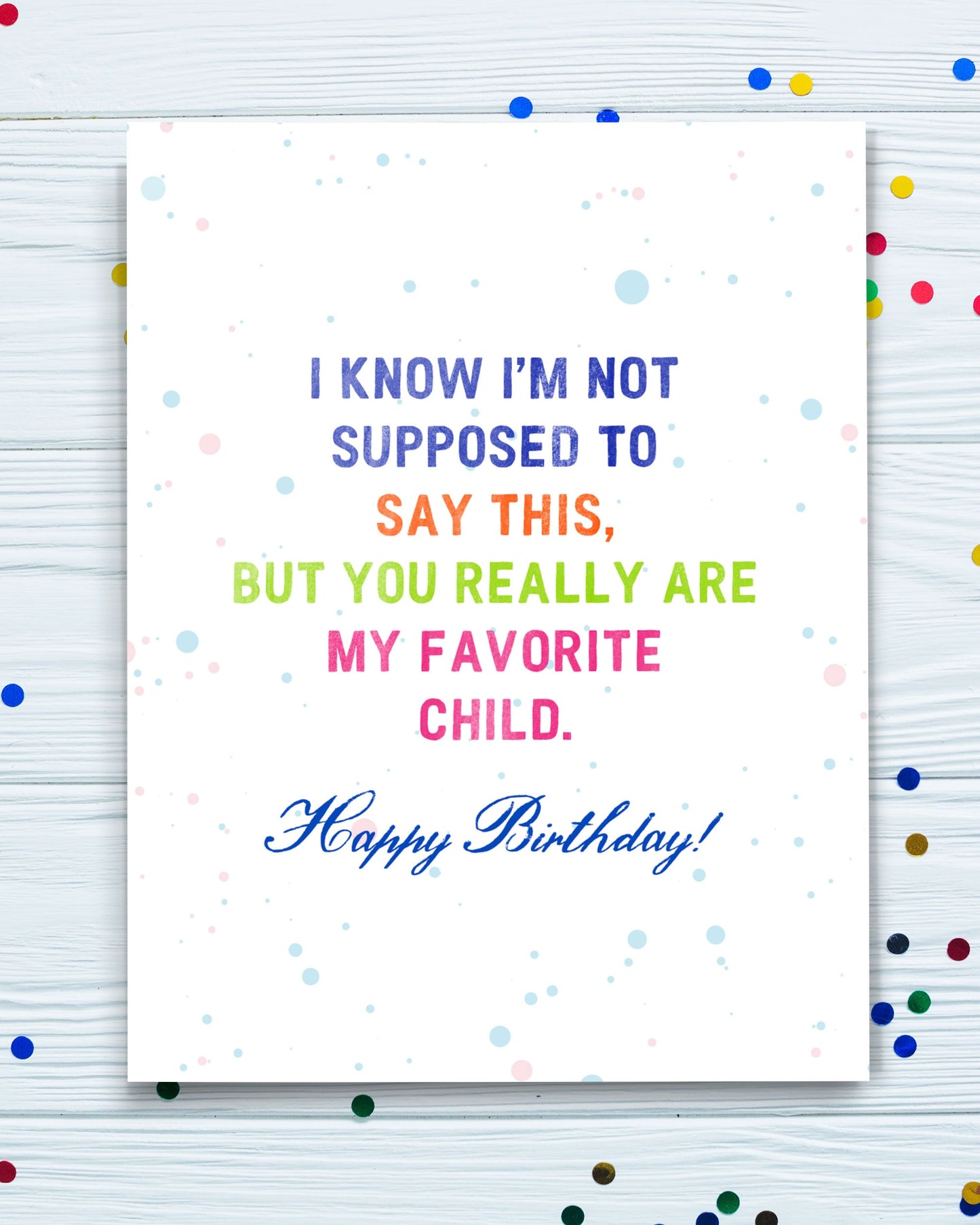 Favorite Child Funny Birthday Card for son or daughter - Transit Design - Smirkantile