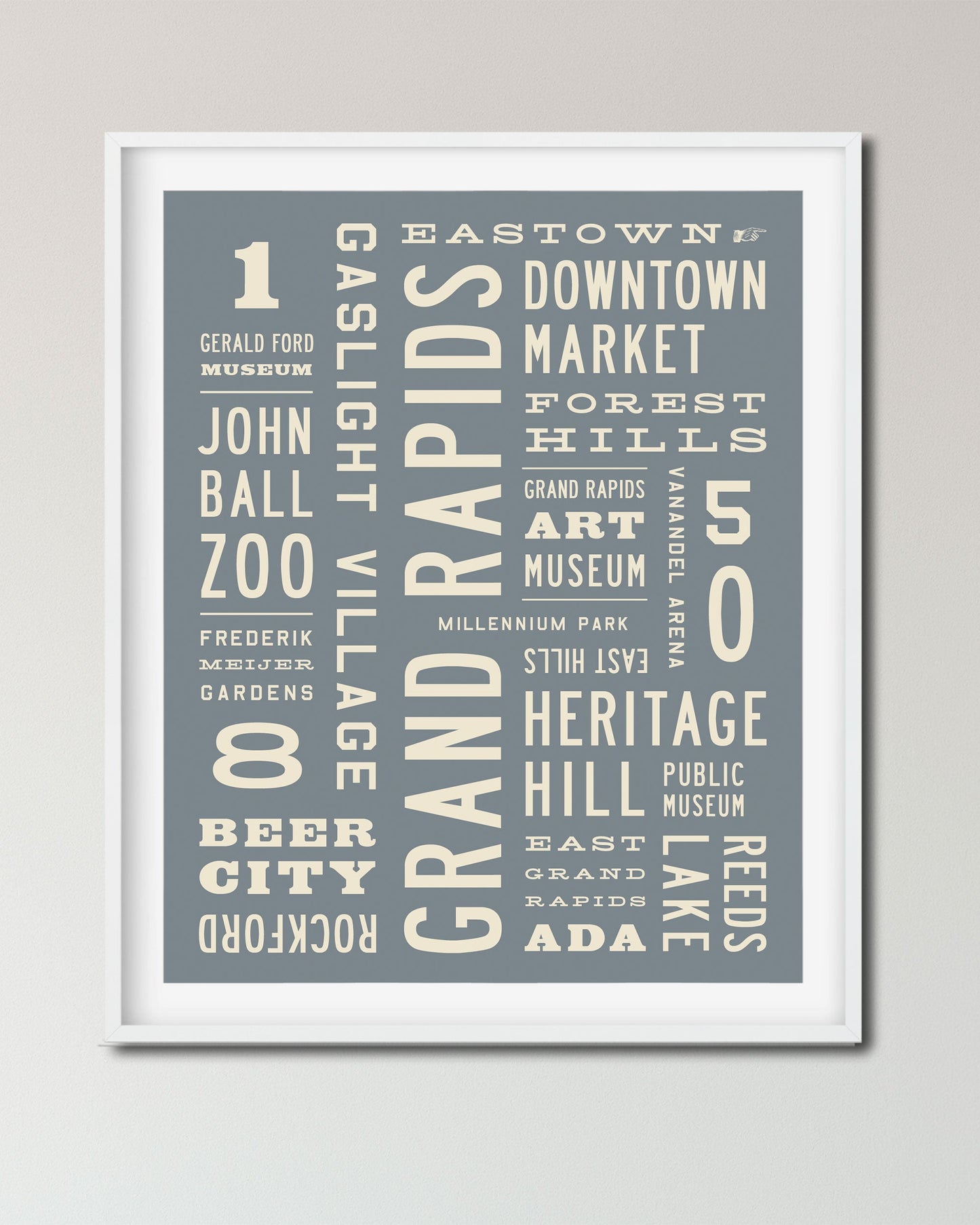 Grand Rapids, Michigan Word Art, Travel Art Print - Transit Design