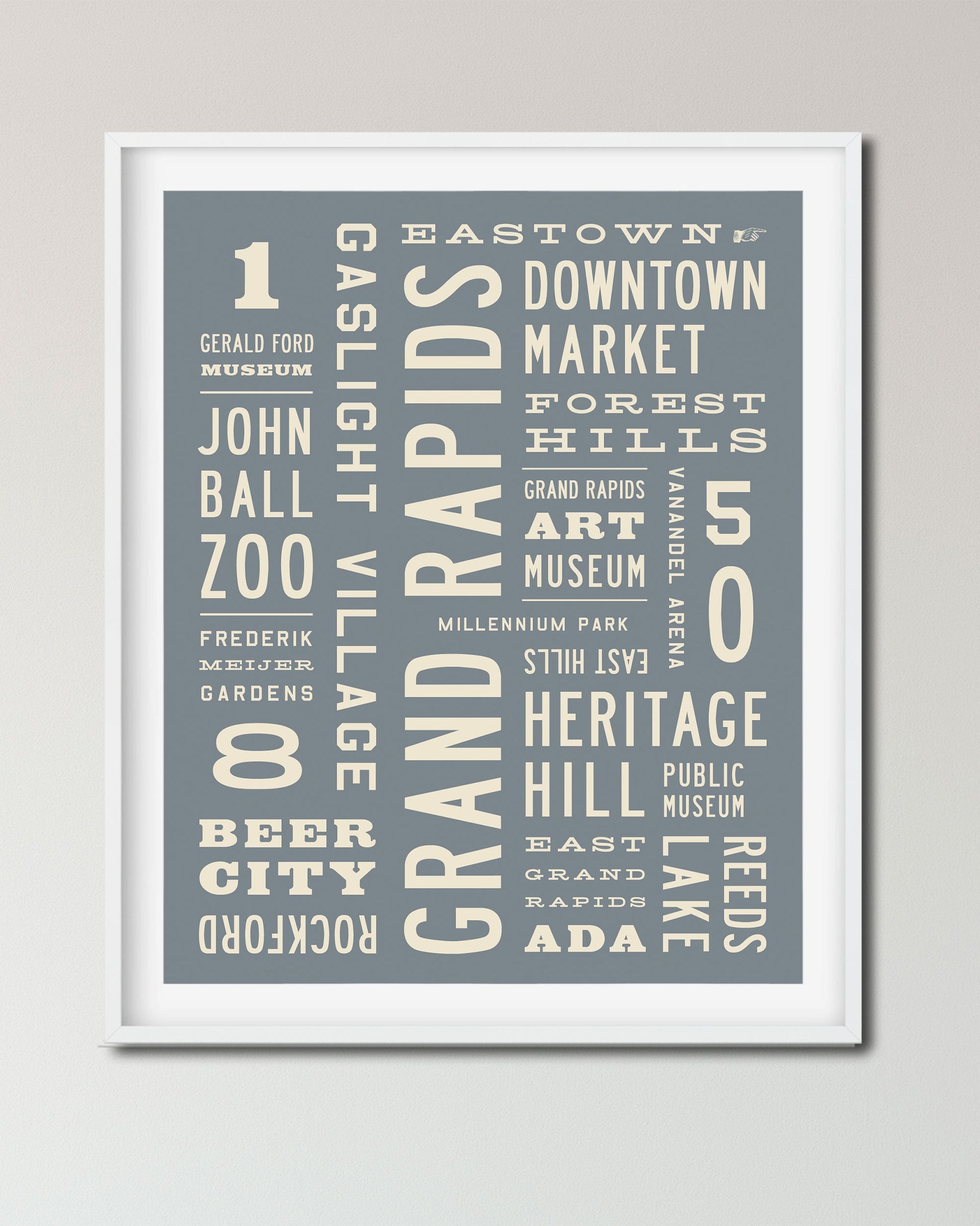 Grand Rapids, Michigan Word Art, Travel Art Print - Transit Design