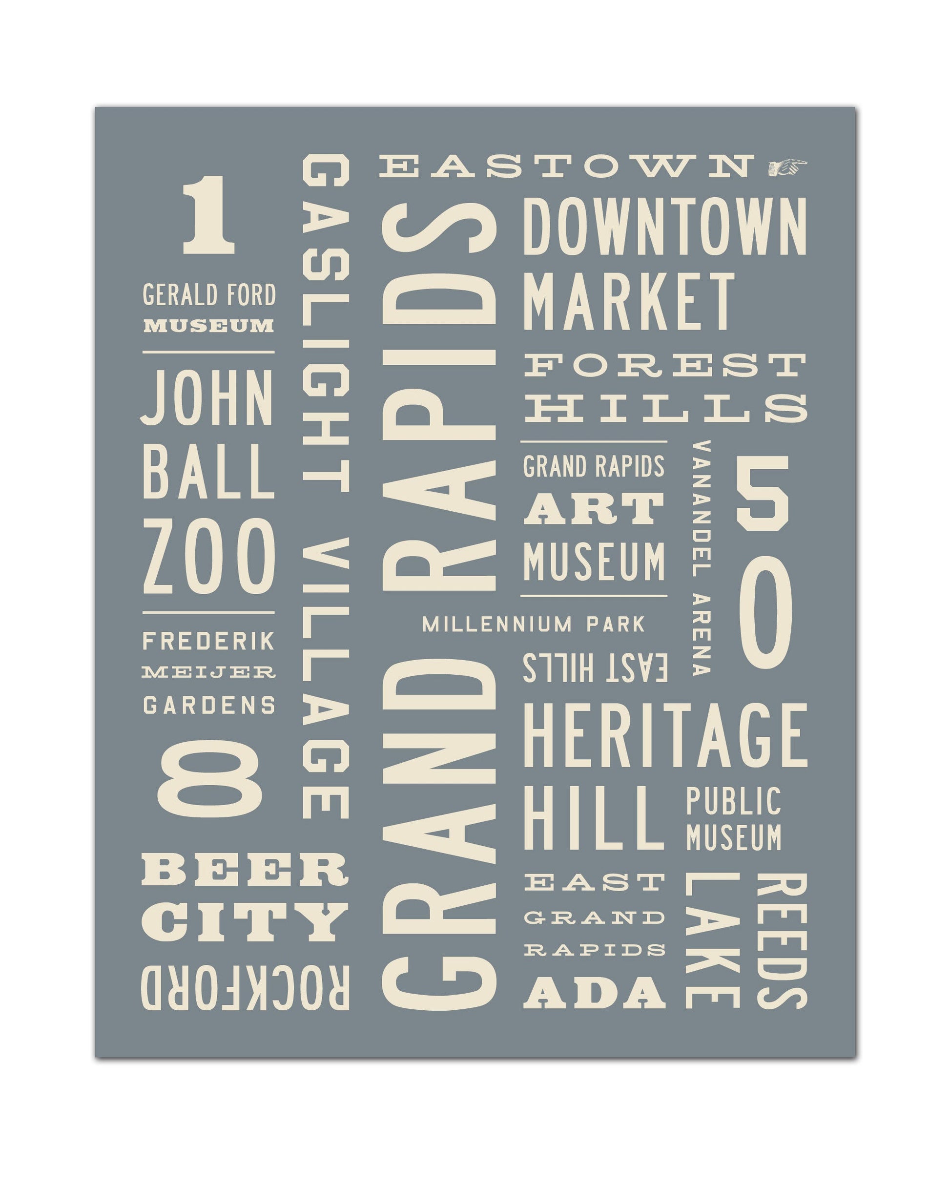 Grand Rapids Word Art Print - Transit Design