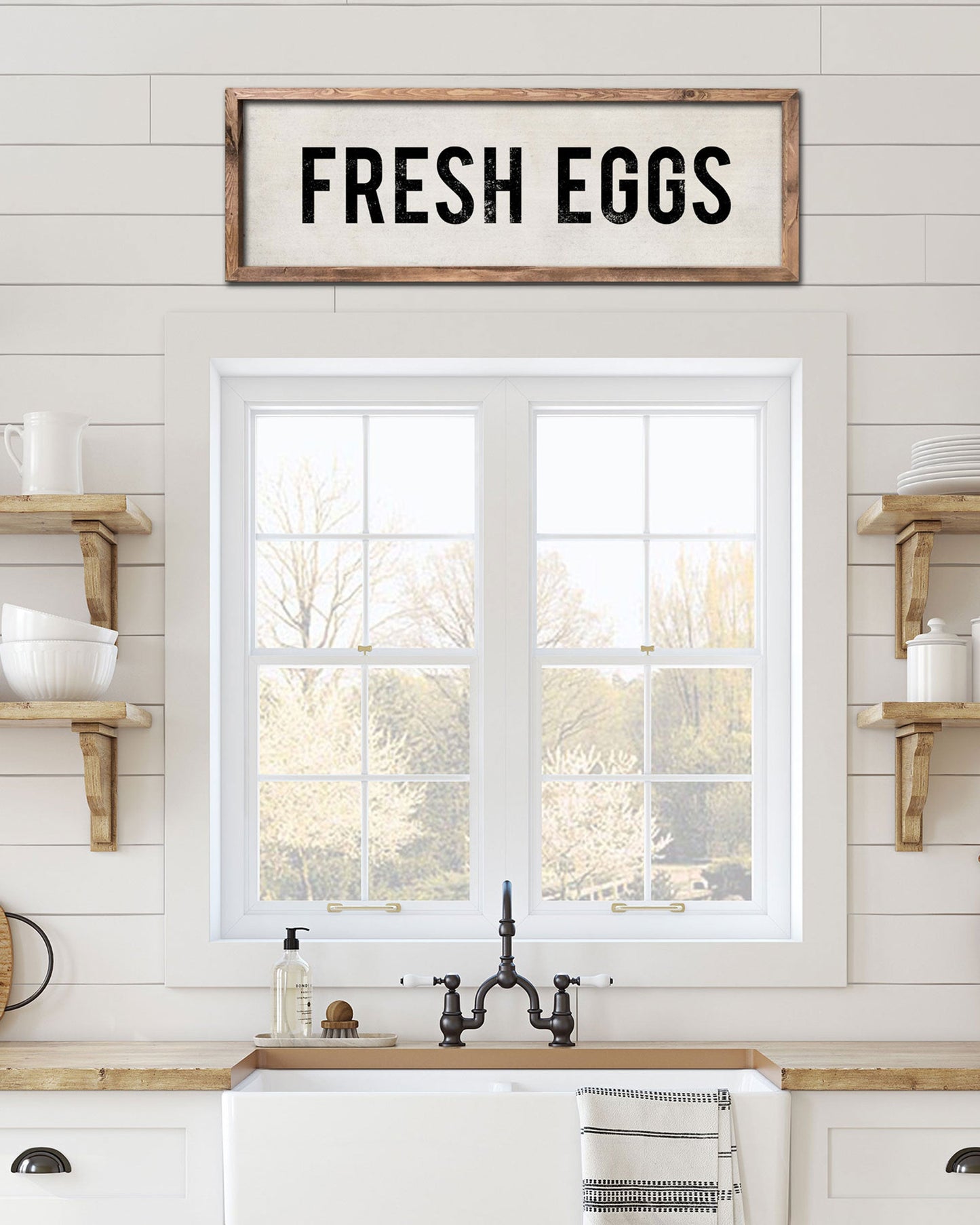 Handmade Vintage Fresh Eggs Sign - Transit Design