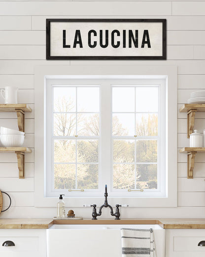 Hand-Painted La Cucina Italian Kitchen Sign, Farmhouse Wall Art - Transit Design