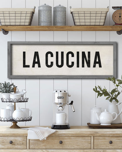 Handmade La Cucina Italian Farmhouse Kitchen Sign - Transit Design