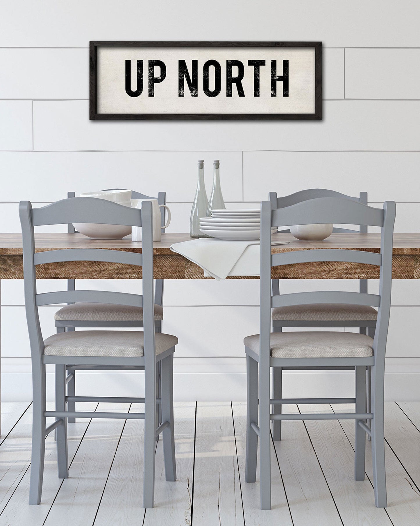 Handmade Up North Sign, wood farmhouse wall art - Transit Design