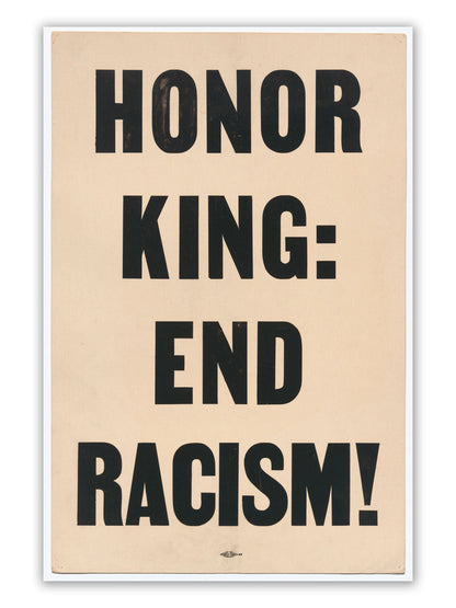 Honor King End Racism Civil Rights Poster, Social Justice Poster by Transit Design