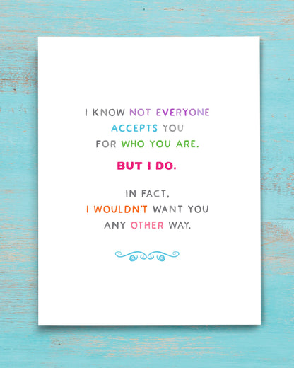 I Accept You Encouragement Card  - Transit Design - Smirkantile
