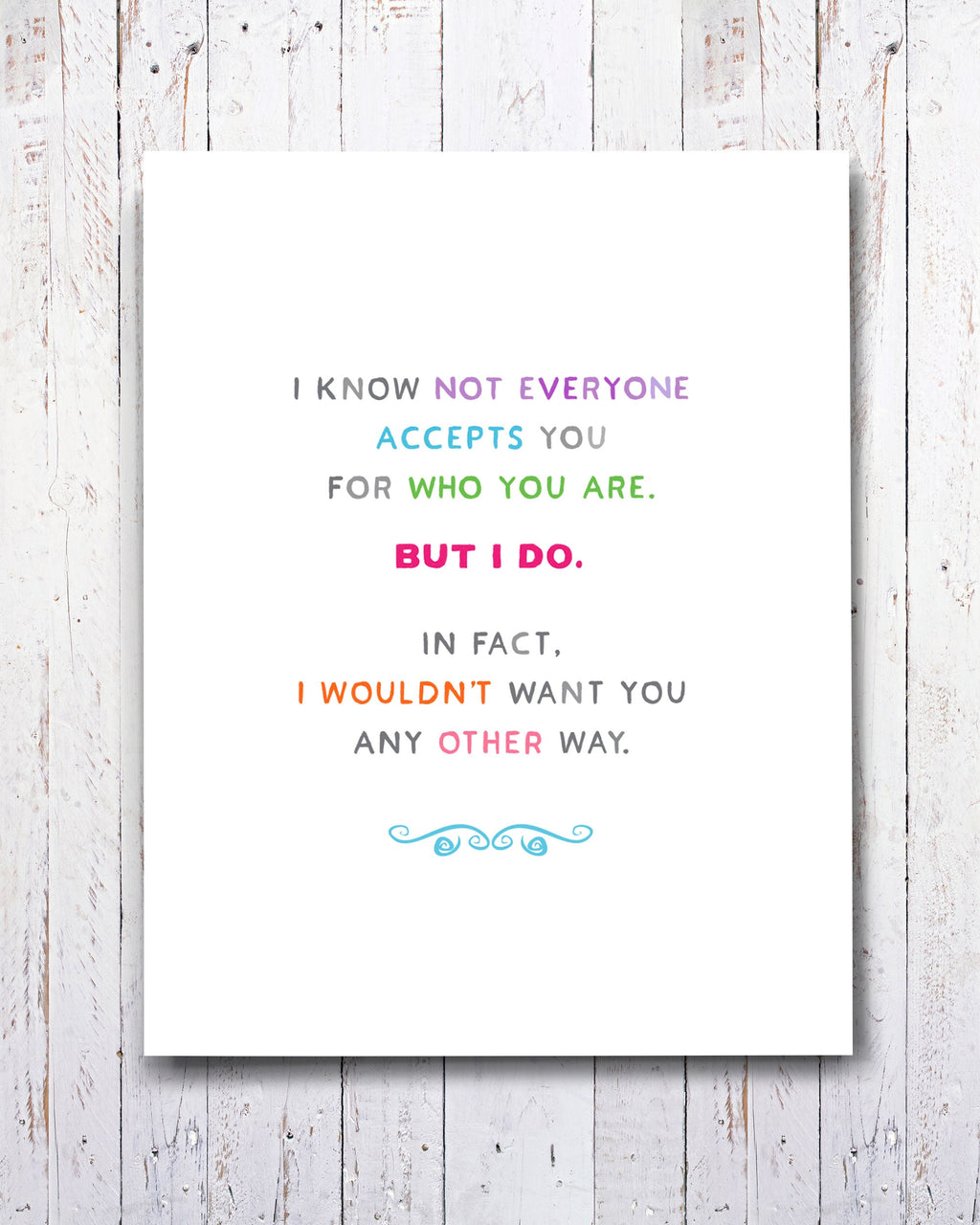 I Accept You Encouragement Card, Coming Out Card, LGBTQ Card - Transit Design - Smirkantile