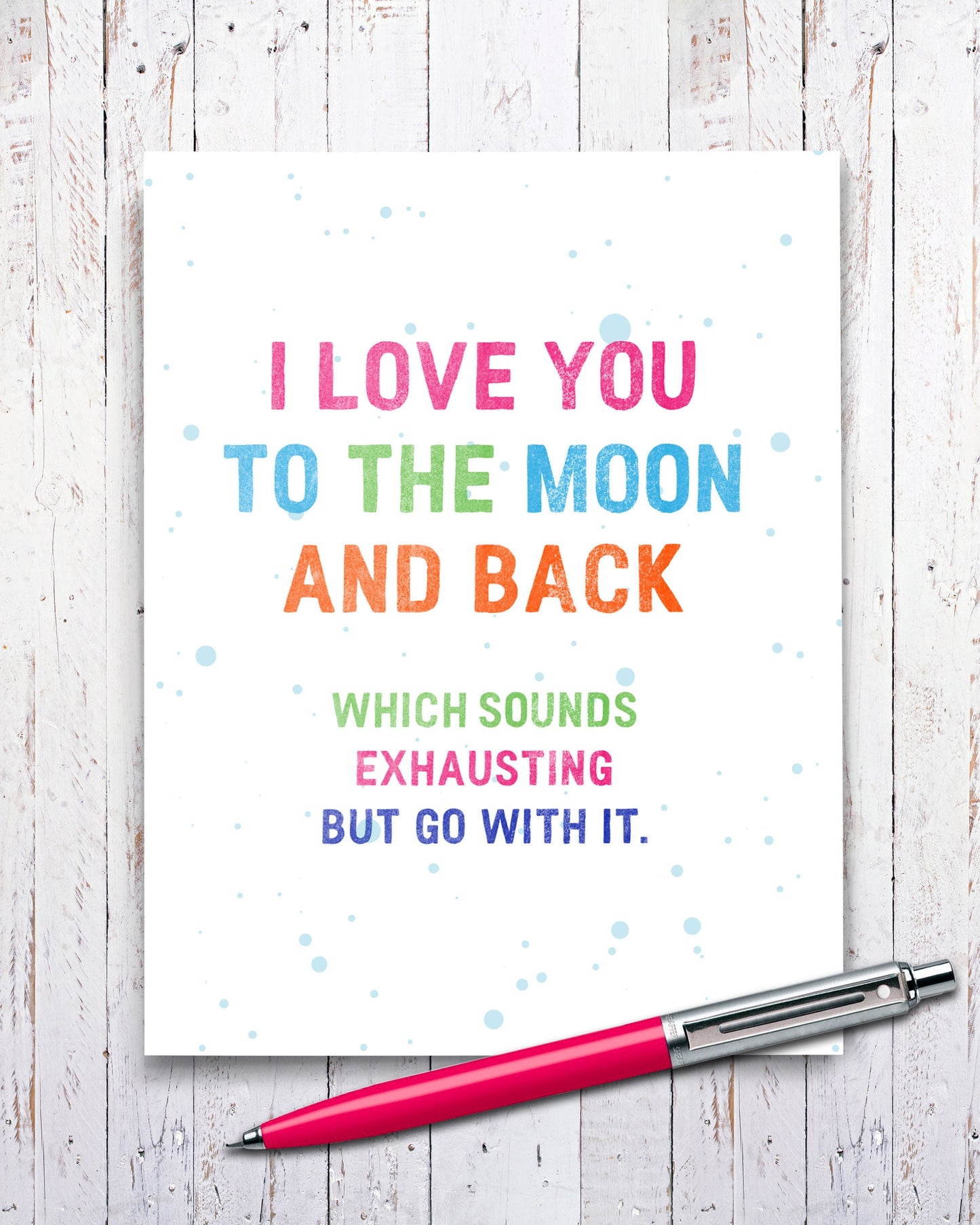 I Love You to the Moon Funny Card - Transit Design