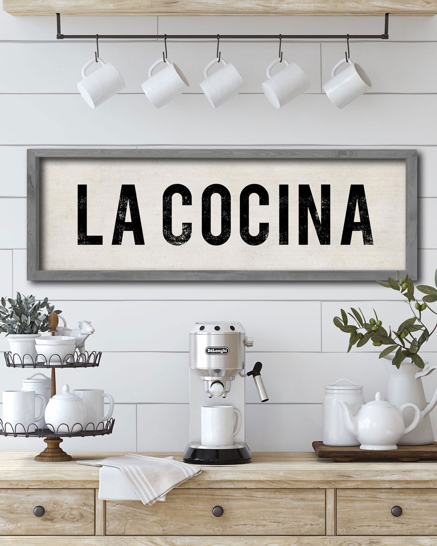 Wood La Cocina Spanish Kitchen Sign, farmhouse wall art - Transit Design