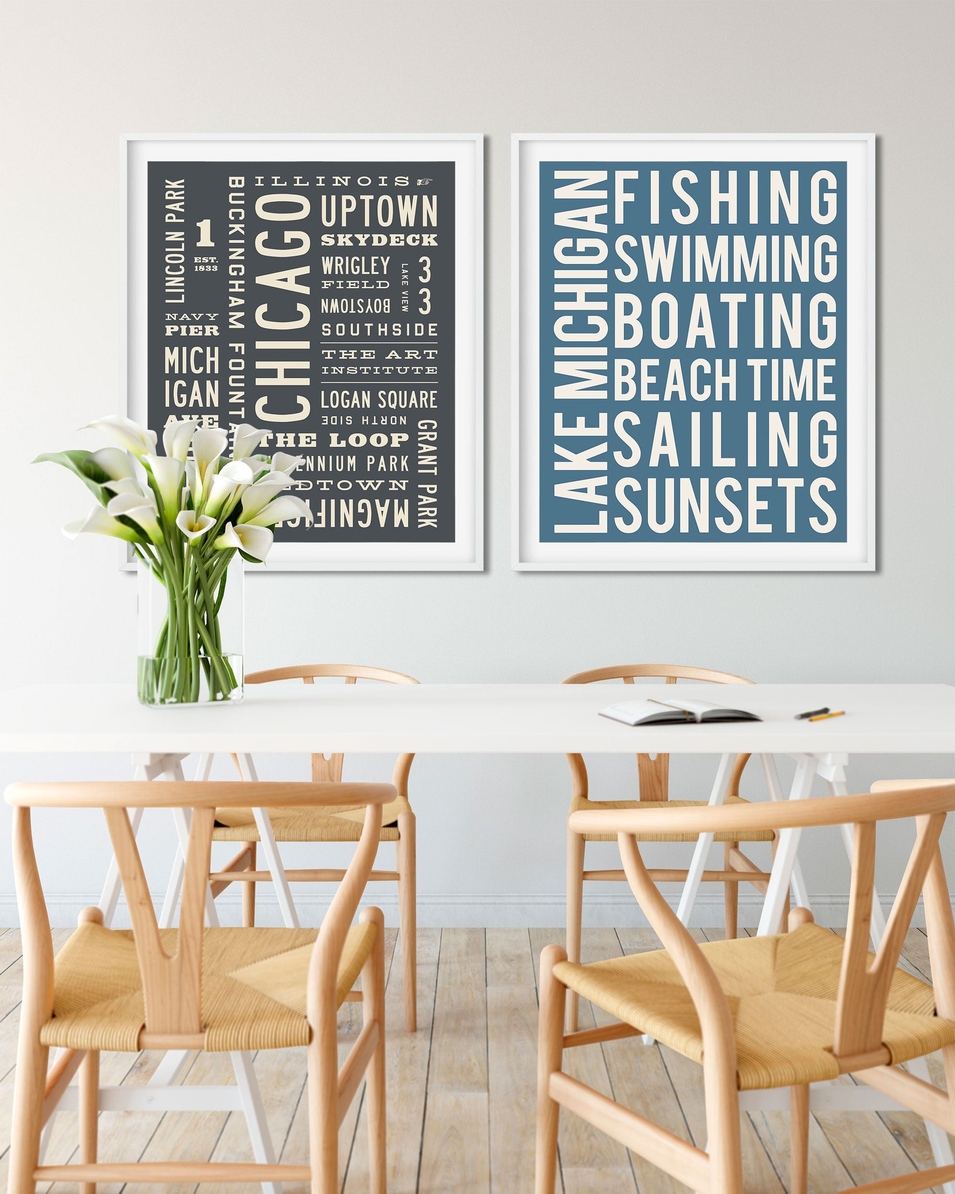 Lake Michigan Word Art Print - Transit Design - Transit Design