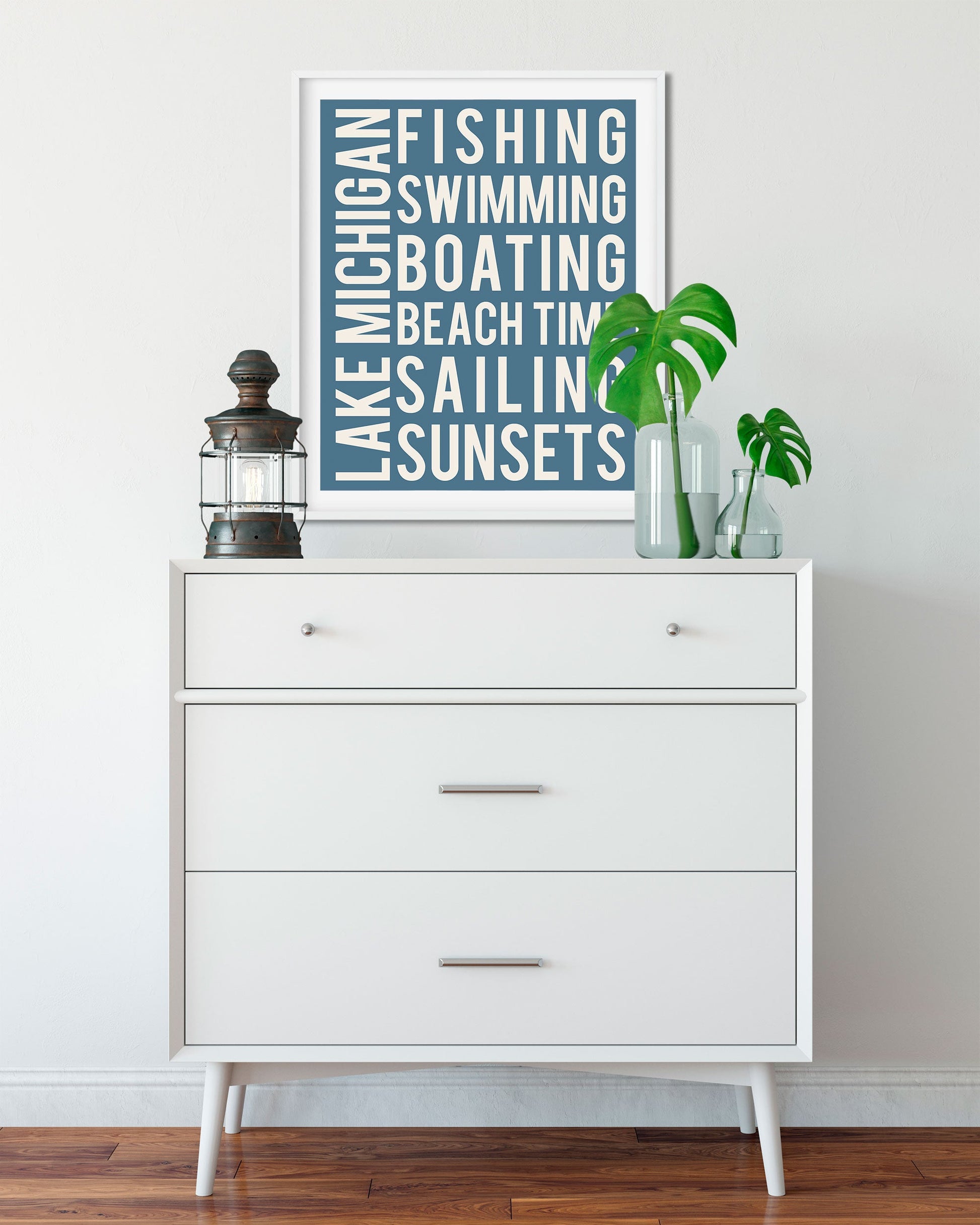 Lake Michigan Word Art Print - Transit Design - Transit Design