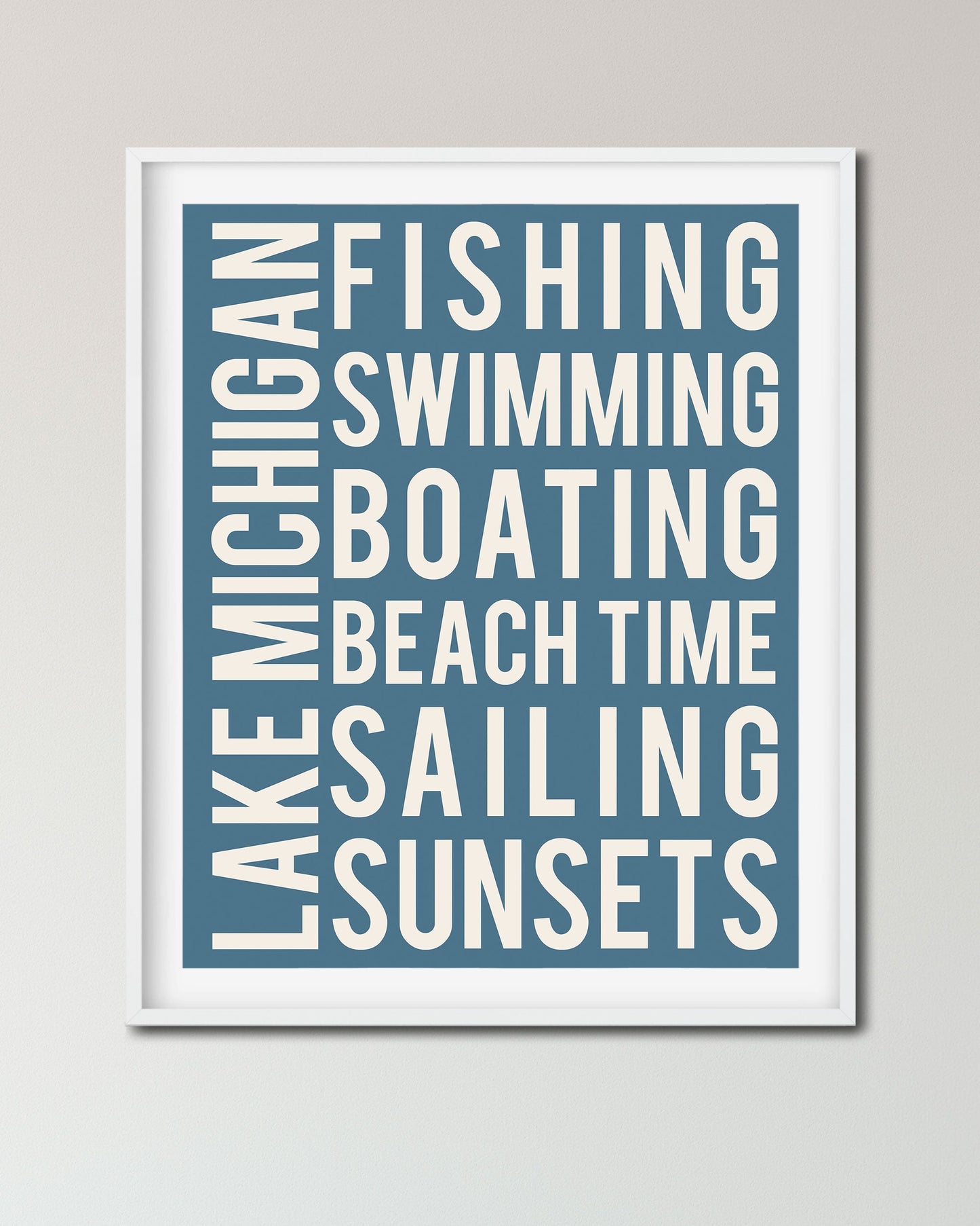 Lake Michigan Word Art Print - Transit Design - Transit Design