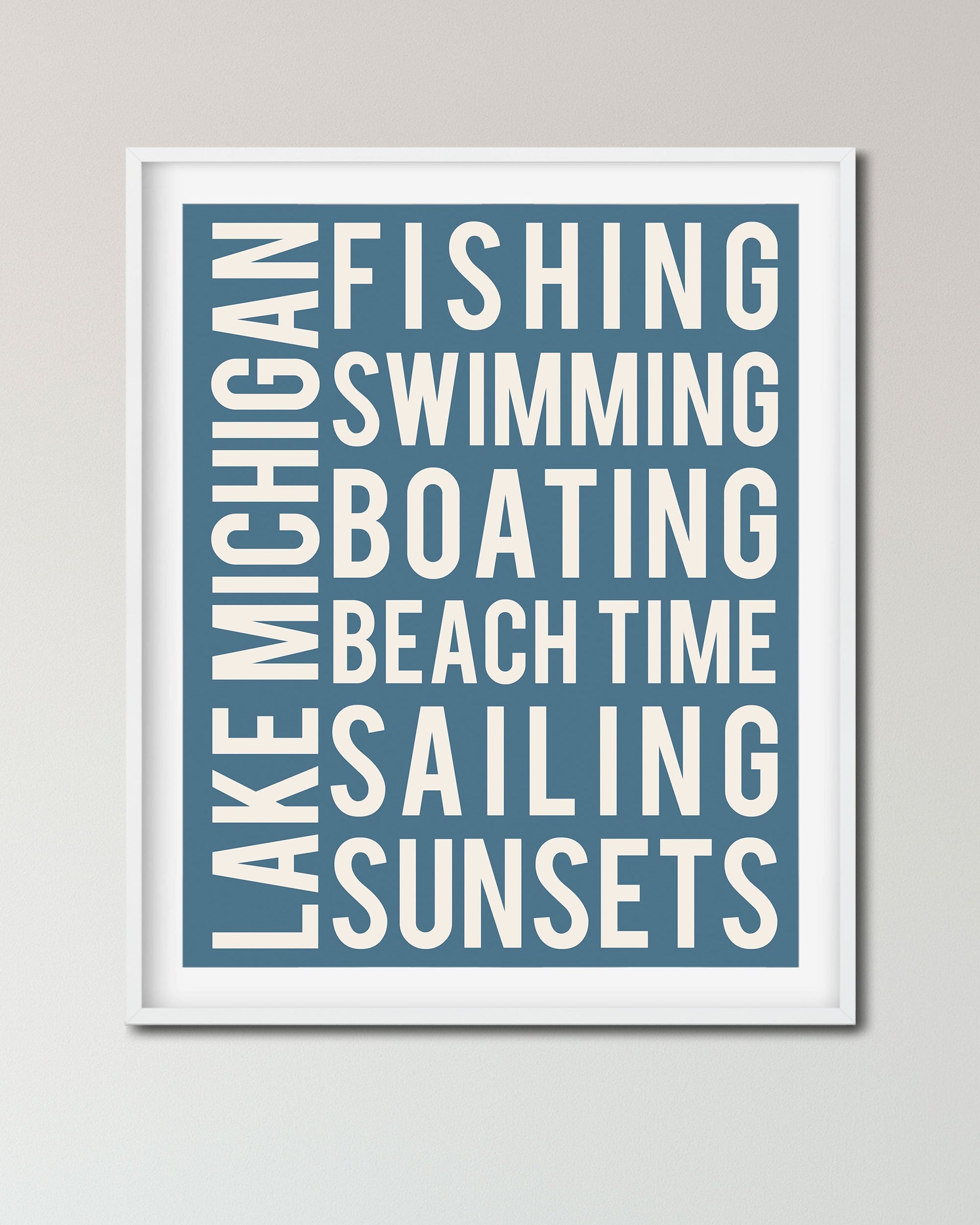 Lake Michigan Word Art Print - Transit Design - Transit Design