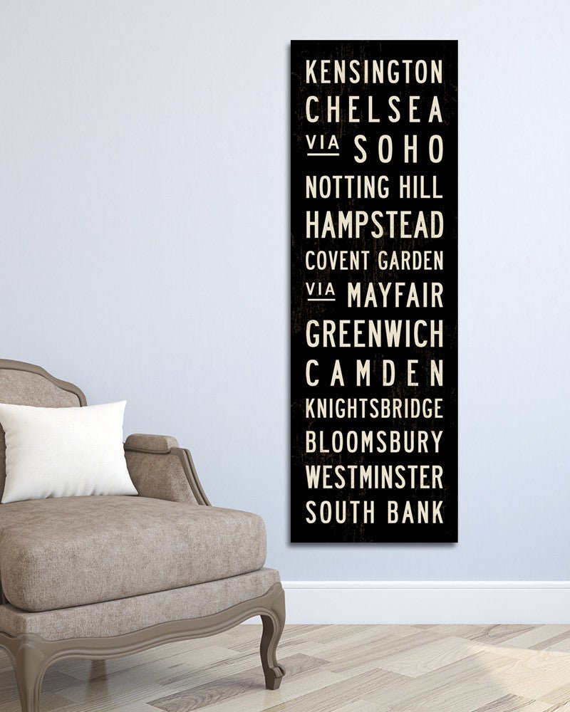 Large Canvas London Subway Sign Art  - Transit Design