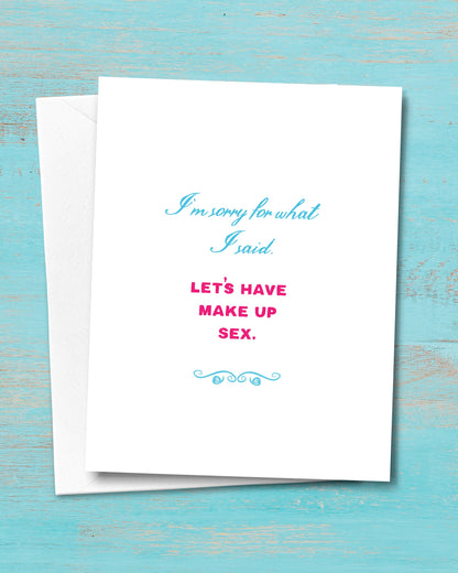 Make Up Sex, Funny I’m Sorry Card - Transit Design - Smirkantile