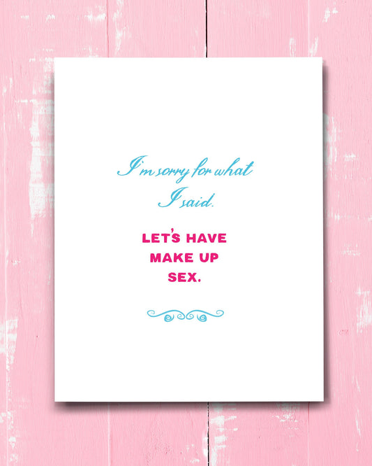 Funny Apology Card, Make Up Sex I’m Sorry Card - Transit Design