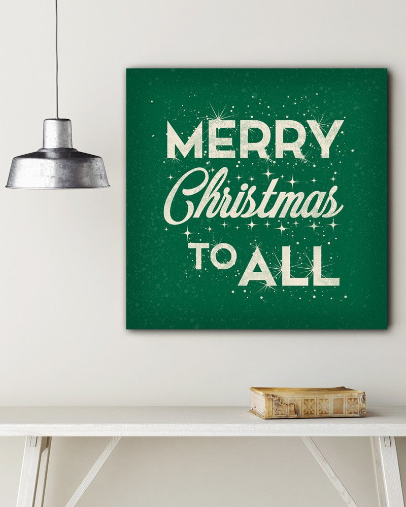 Merry Christmas To All Sign, Green Christmas Decor - Transit Design