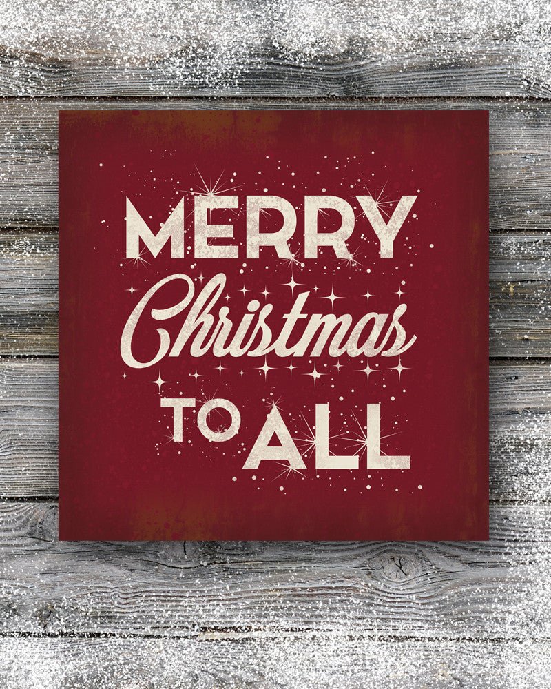 Merry Christmas To All Red Christmas Sign, retro holiday decor - Transit Design