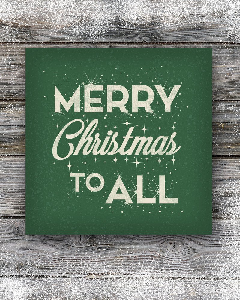 Green Merry Christmas To All Sign, Retro Holiday Decor - Transit Design