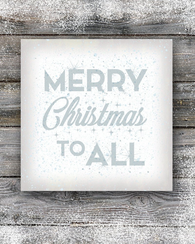 Merry Christmas To All Sign, white retro holiday decor - Transit Design