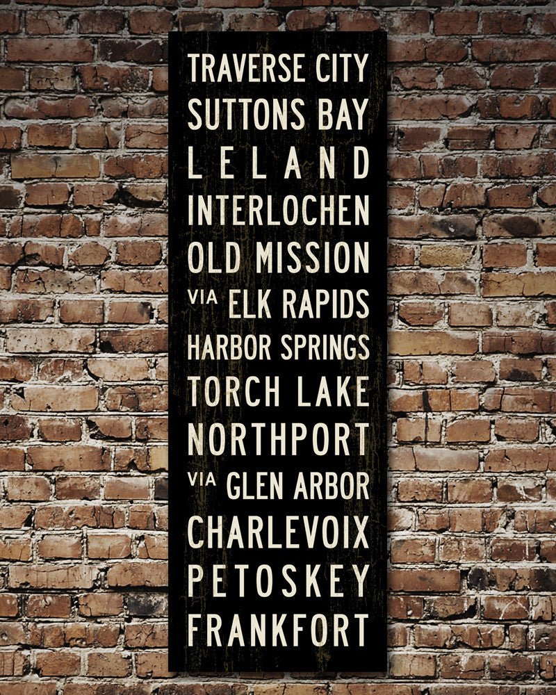 Michigan Subway Sign Art large canvas wall decor, 20x60 - Transit Design