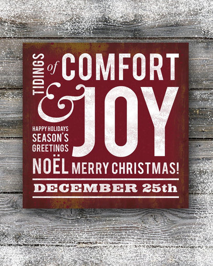 Red Comfort & Joy Christmas Wall Decor - Transit Design