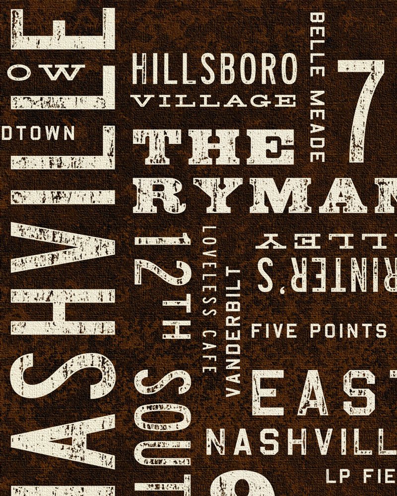 Nashville City Art Canvas font detail - Transit Design