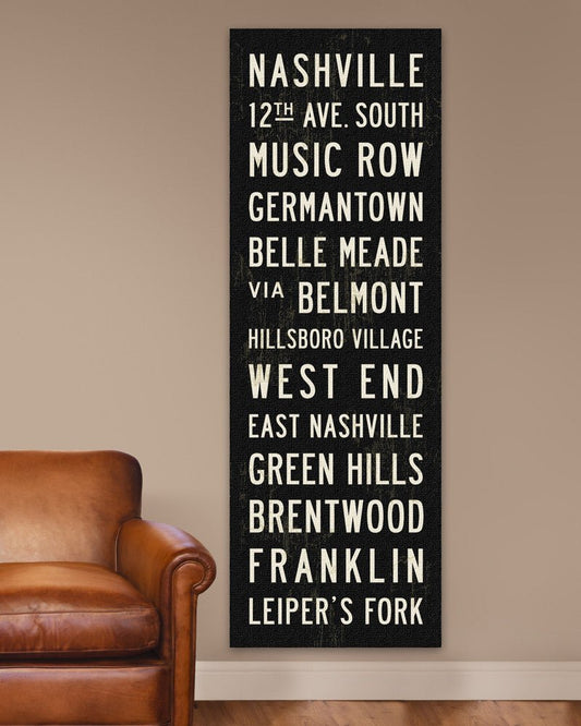 Nashville Subway Sign large canvas wall art - Transit Design