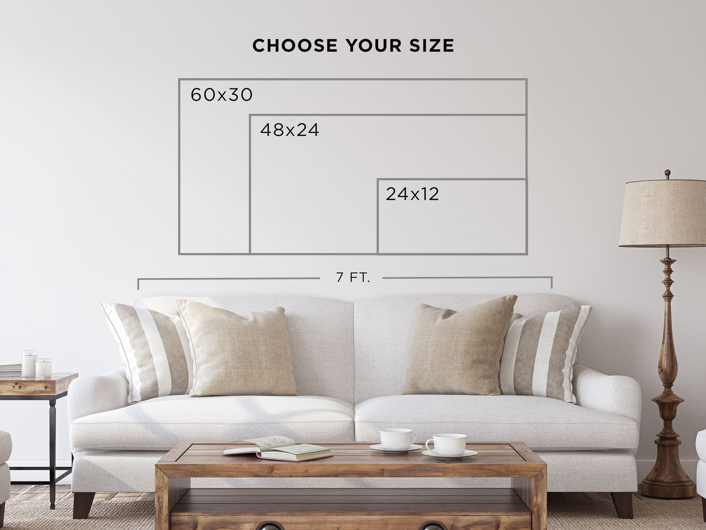 Personalized Family Name Sign size option chart - Transit Design