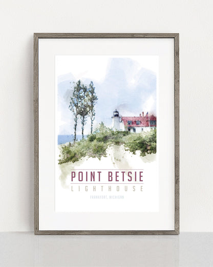 Point Betsie Lighthouse Travel Poster - Transit Design - Transit Design