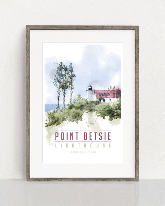 Michigan Lighthouse, Point Betsie Lighthouse Poster - Transit Design