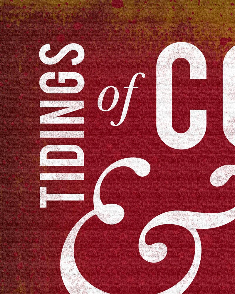 Red Comfort & Joy Christmas Wall Sign Detail - Transit Design