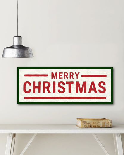 Rustic Merry Christmas Farmhouse Sign hanging on a wall - Transit Design