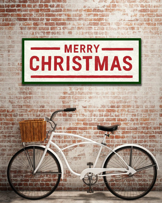 Rustic Merry Christmas Farmhouse Sign on stretched canvas - Transit Design
